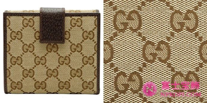 GUCCI/グッチ -METAL BAR定番キャンバスGG柄メタルプレート付き2つ折りフレンチ折り財布 112664 F40IR 9643 